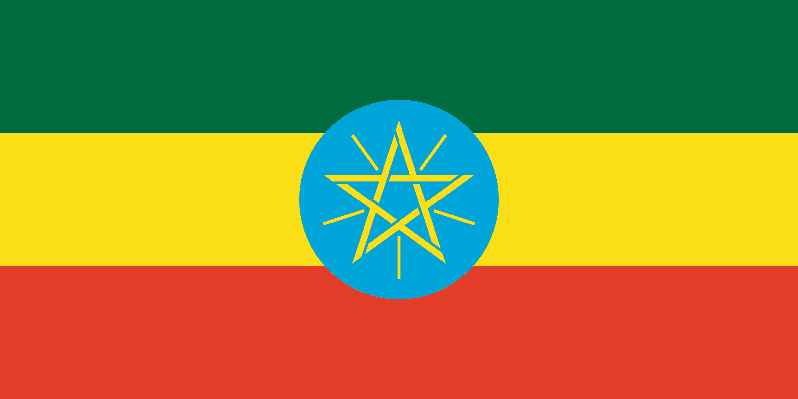 Flagge des größen Amharisch-sprechenden Landes